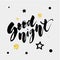 Good Night Lettering Calligraphy Vector Text Phrase typography Gold