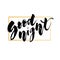 Good Night Lettering Calligraphy Vector Text Phrase typography Gold