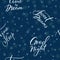 Good night lettering seamless pattern