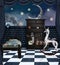 The good night room in a surreal style