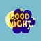 Good Night Sticker Social Media Network Message Badges Design