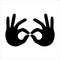 Good and OK geek logo design template Perfect hand sign icon vector