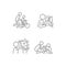 Good parenting linear icons set