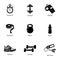 Good physical shape icons set, simple style