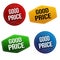 Good price sticker or label set