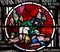 The Good Samaritan in stained glass