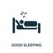 Good Sleeping icon. Simple illustration from biohacking collection. Creative Good Sleeping icon for web design, templates,