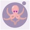 Good small pink octopus yogi has found a balance through meditation