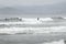 Good surfing day at Morro Rock Beach, California