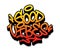 Good vibes tag graffiti style label lettering. Vector illustration