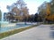 Good view with flowers and a fountain