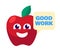 Good work talking apple reward sticker vector