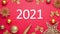 Goodbye 2020 year, Alternating colorful Christmas symbols, Decorated with Christmas decoration, and welcome 2021 New Year holidays
