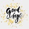 Goodbye Lettering Calligraphy Phrase Bye Vector Gold