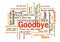 Goodbye Word Tag Cloud, how to say farewell