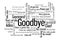 Goodbye Word Tag Cloud when say farewell