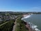 Goodrington, Torbay, South Devon, England: DRONE VIEW: Goodrington Sands on a sunny, summer day
