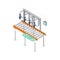 Goods assembly line isometric 3D icon