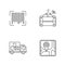 Goods availability and quality control pixel perfect linear icons set. Product barcode identification. Customizable thin