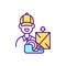 Goods packaging service RGB color icon