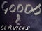 goods and services bussiness related terminology displayed on abstract background