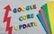 Google core update text with colorful letters and an arrow