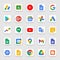 Google products and programs logo on a white background. Google icons collections