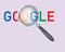 Google Search Text focused with Magnifying Glass Vector