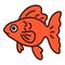 Googly eyed simple and cute goldfish with outlines