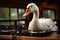 A goose as a Discjockey created with generative AI technology