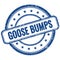 GOOSE BUMPS text on blue grungy round rubber stamp