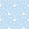 goose and camomile blue background pattern