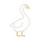 Goose domestic bird. Poultry fowl. Outline line contour vector icon illustration