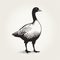 Goose Drawing In Classical Proportions: Detailed Ink Illustration