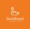 Goose Duck logo line icon symbol design vector illustration. swan beautiful logotype emblem