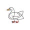 Goose or duck vector flat thin line illustration