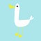 Goose farm bird icon set. Cute cartoon funny kawaii baby character. Flat design. Greeting card. White and yellow color. Blue