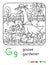 Goose gardener ABC coloring book. Alphabet G