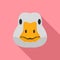 Goose head icon, flat style