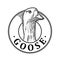 Goose head. Vintage vector engraving illustration