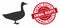 Goose Icon with Distress Animal Rights Stamp