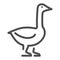 Goose line icon, Farm animals concept, domestic fowl sign on white background, Goose silhouette icon in outline style