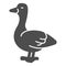 Goose solid icon, domestic animals concept, poultry bird sign on white background, silhouette of a goose icon in glyph