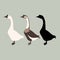 goose vector illustration style Flat silhouette