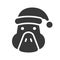 Goose wearing santa hat silhouette icon design