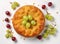 Gooseberry Cake, Homemade Cake with Gooseberries and Grapes, Abstract Generative AI Illustration