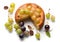 Gooseberry Cake, Homemade Cake with Gooseberries and Grapes, Abstract Generative AI Illustration