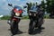 Gopalpur , Westbengal , India . 26.06.2016 .Front view of two popular sports bike with a blue natural baground