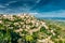 Gordes, Provence, France. Beautiful Scenic View Of Medieval Hilltop Village Of Gordes.