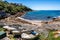 Gordon`s Bay view with small boats on the shore during Bondi to Coogee coastal walk in Sydney Australia